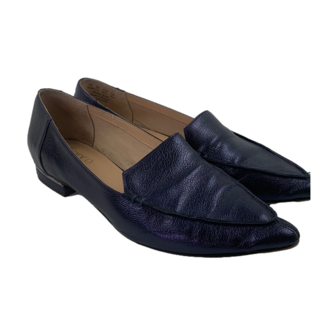 Franco Sarto Metallic Purple Pointed Toe Loafers size 9 ½